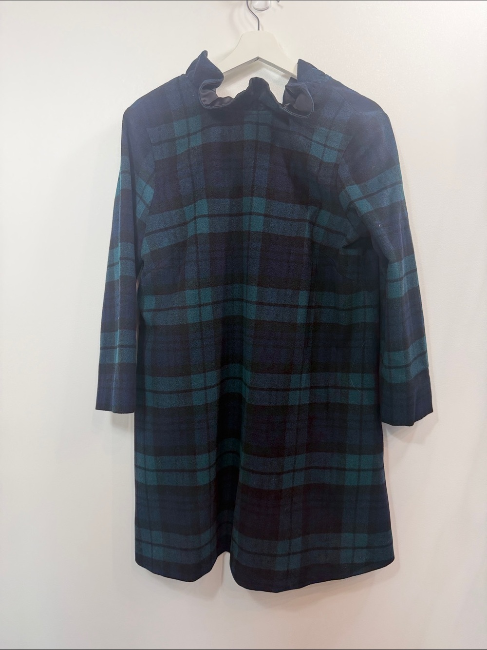 Tuckernuck blackwatch plaid Daphne dress ruffle collar wool size medium